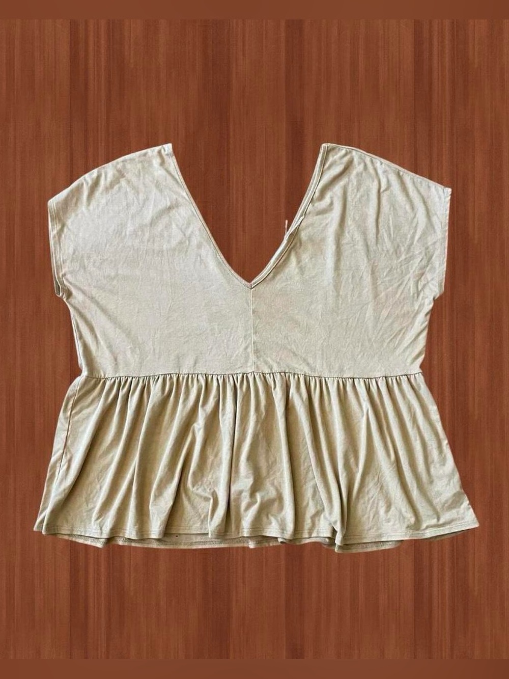 Kimchi Blue Layla Cream Peplum Top M